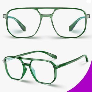 1 Pair VISOONE Blue Light Blocking Computer Glasses in Basil Green